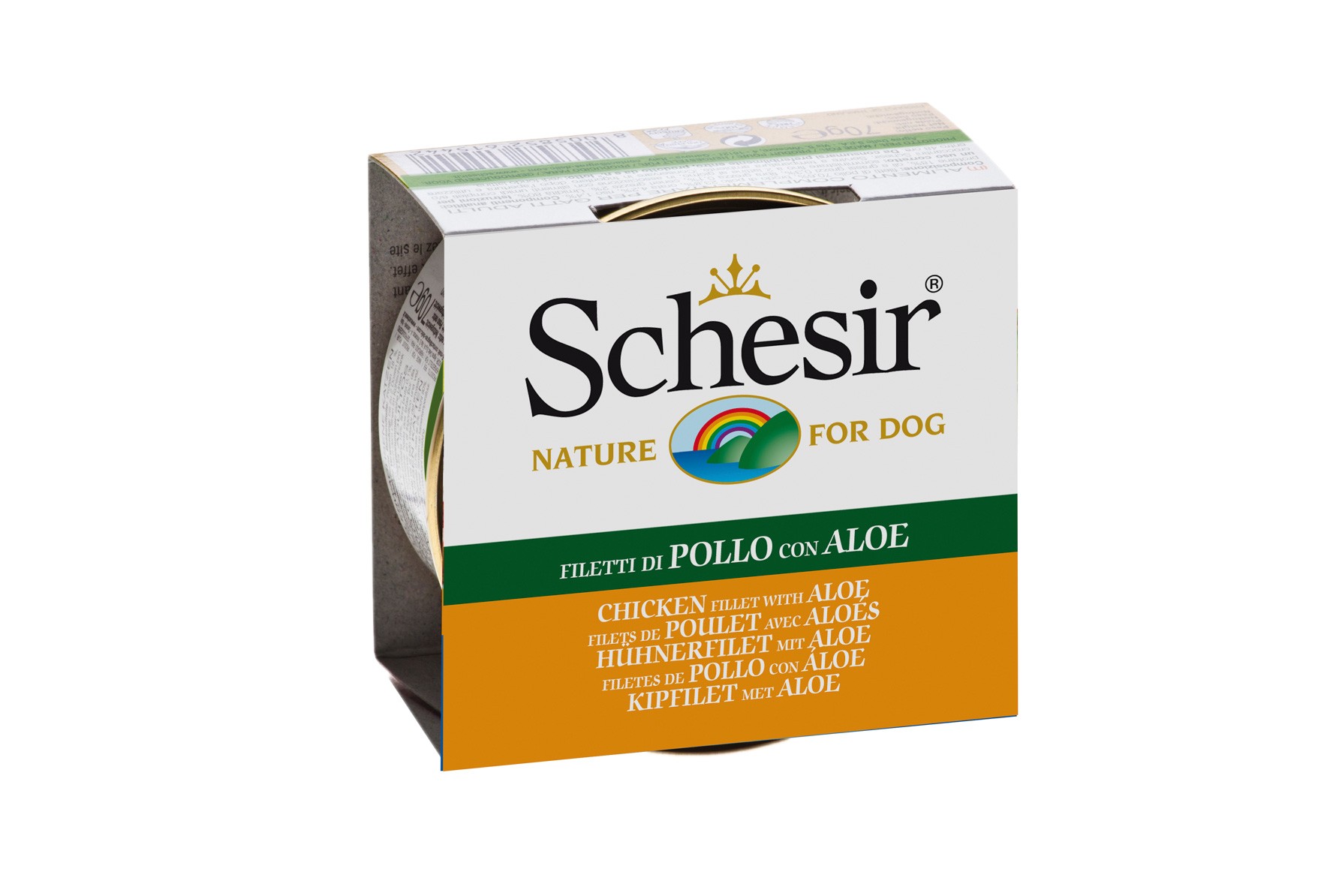 Schesir pollo con aloe (gelatina) cibo umido per cani (lattina)