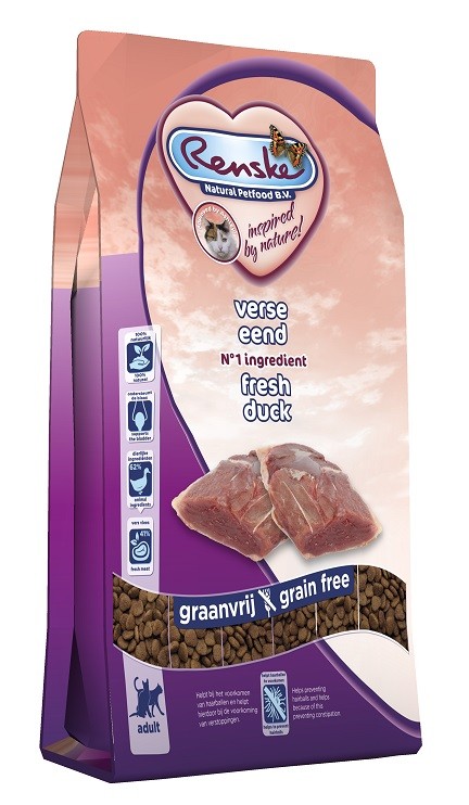 Renske Grain Free Super Premium con anatra fresca cibo per gatti 