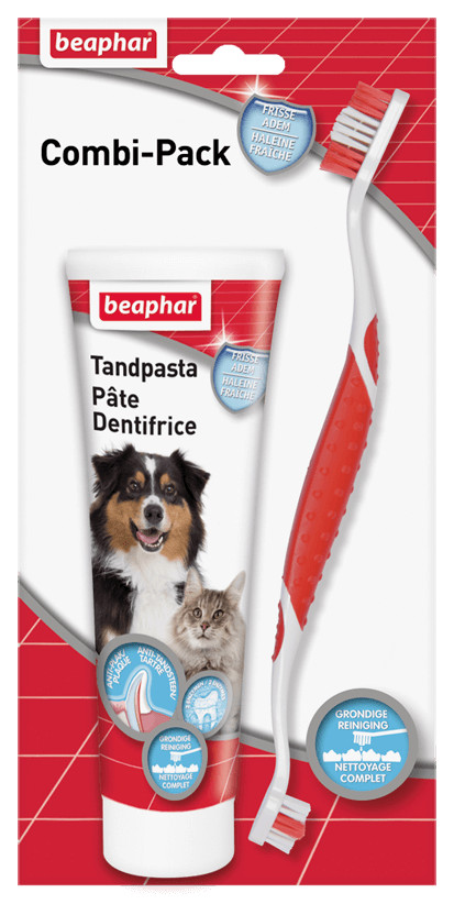 Beaphar Combipack dentifricio e spazzolino per cani e gatti