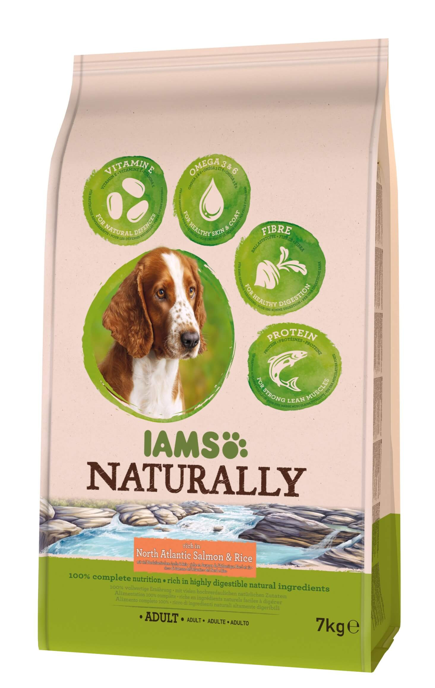 Iams Naturally Adult con salmone e riso per cane