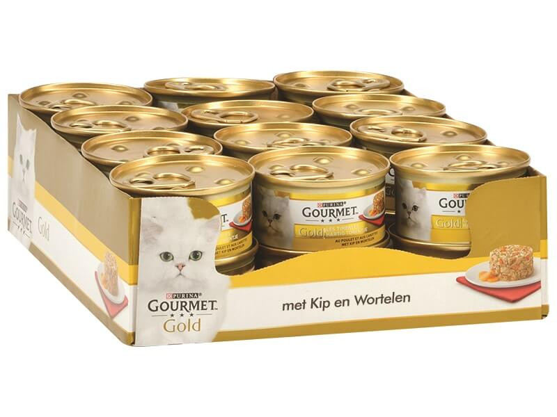 Gourmet Gold Tortini con pollo e carote cibo umido per gatto