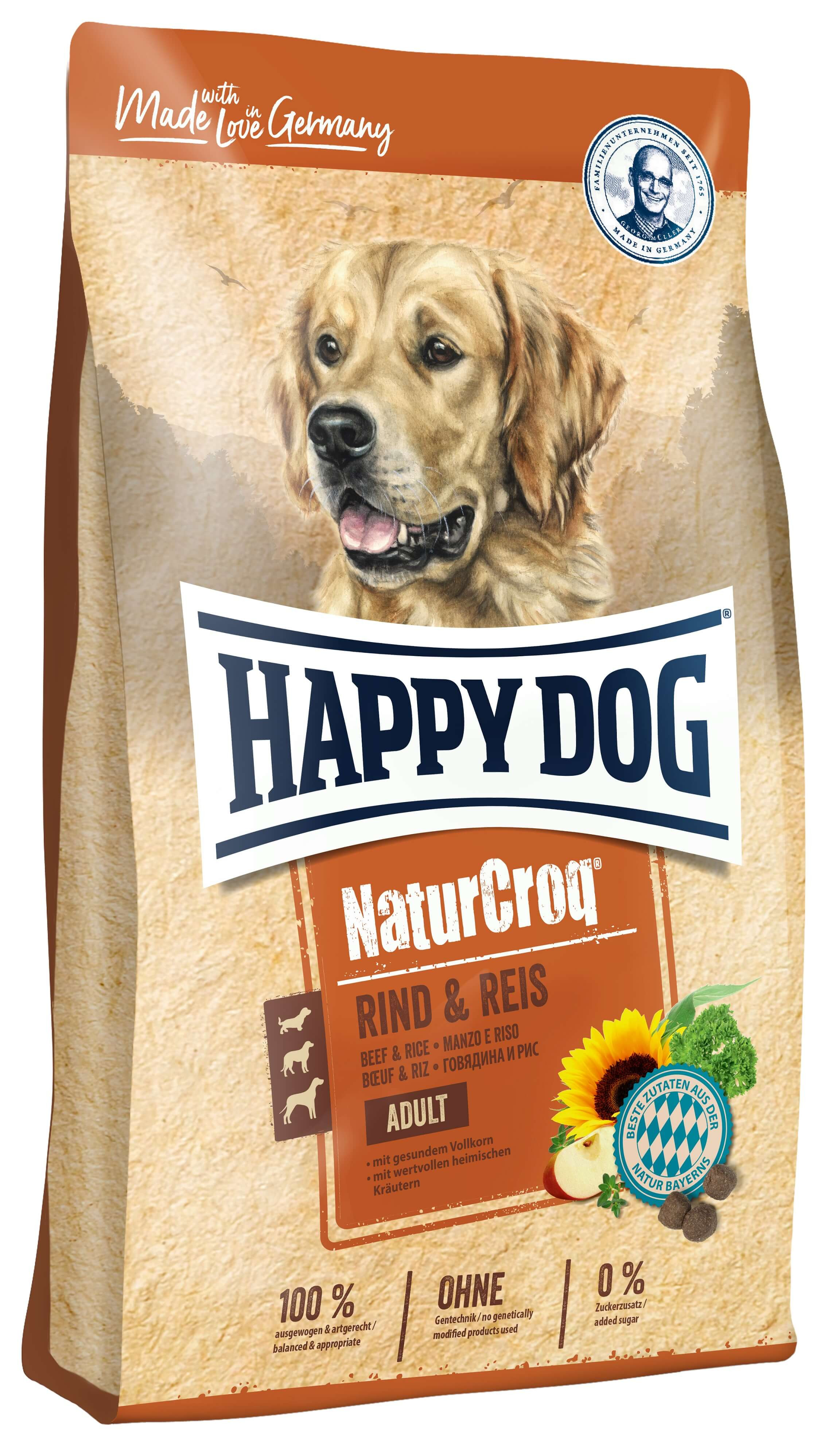 Happy Dog NaturCroq con manzo e riso per cane