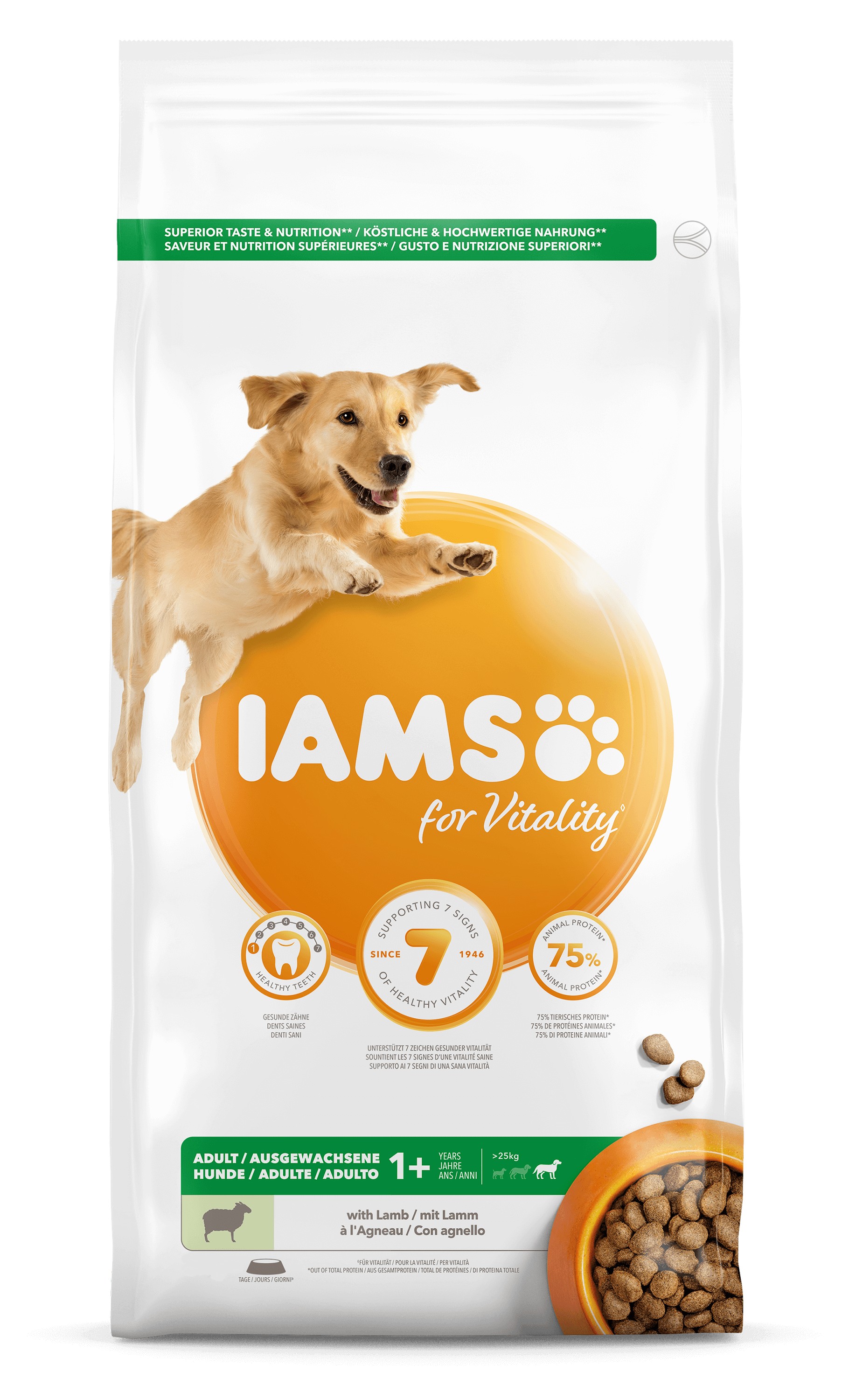 Iams for Vitality Adult Large Lam hondenvoer