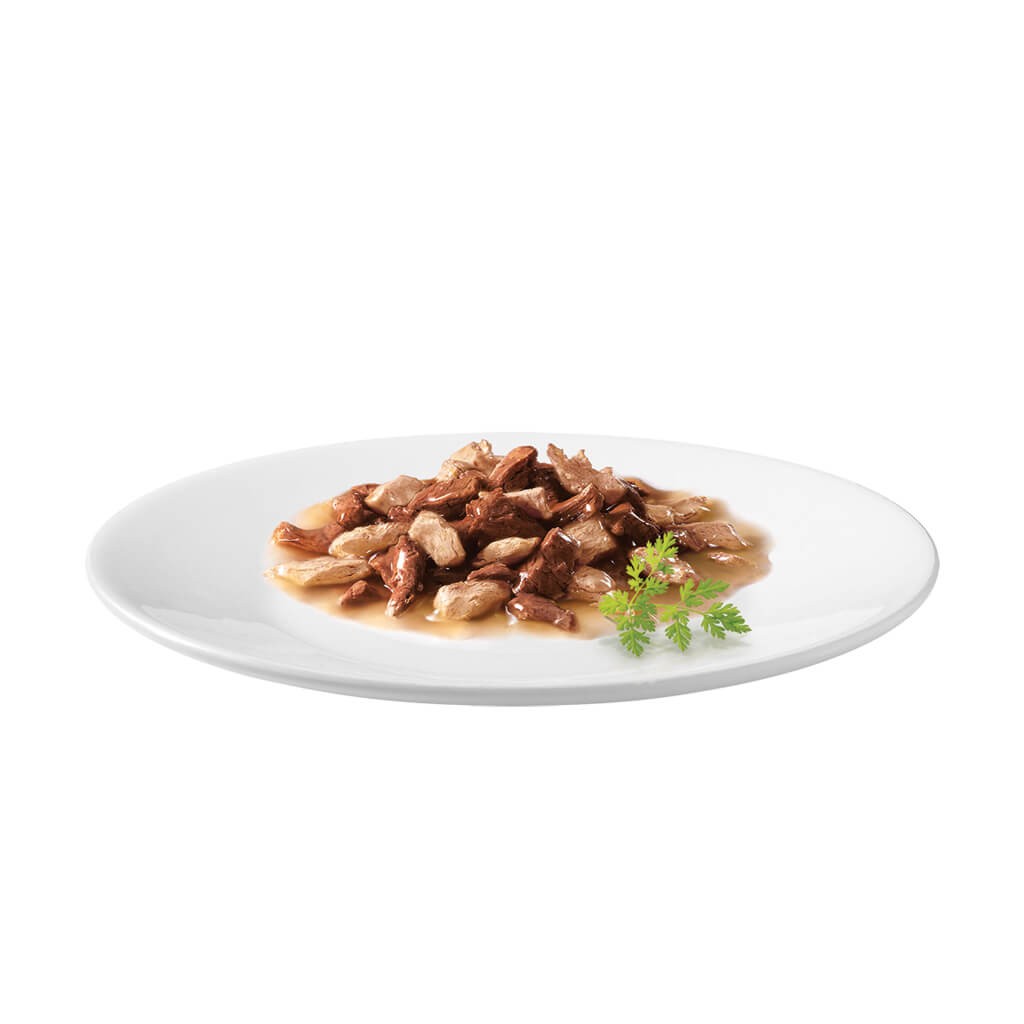 Gourmet Mon Petit Intense con manzo e pollo, tacchino e fegato, pollame e agnello per gatti