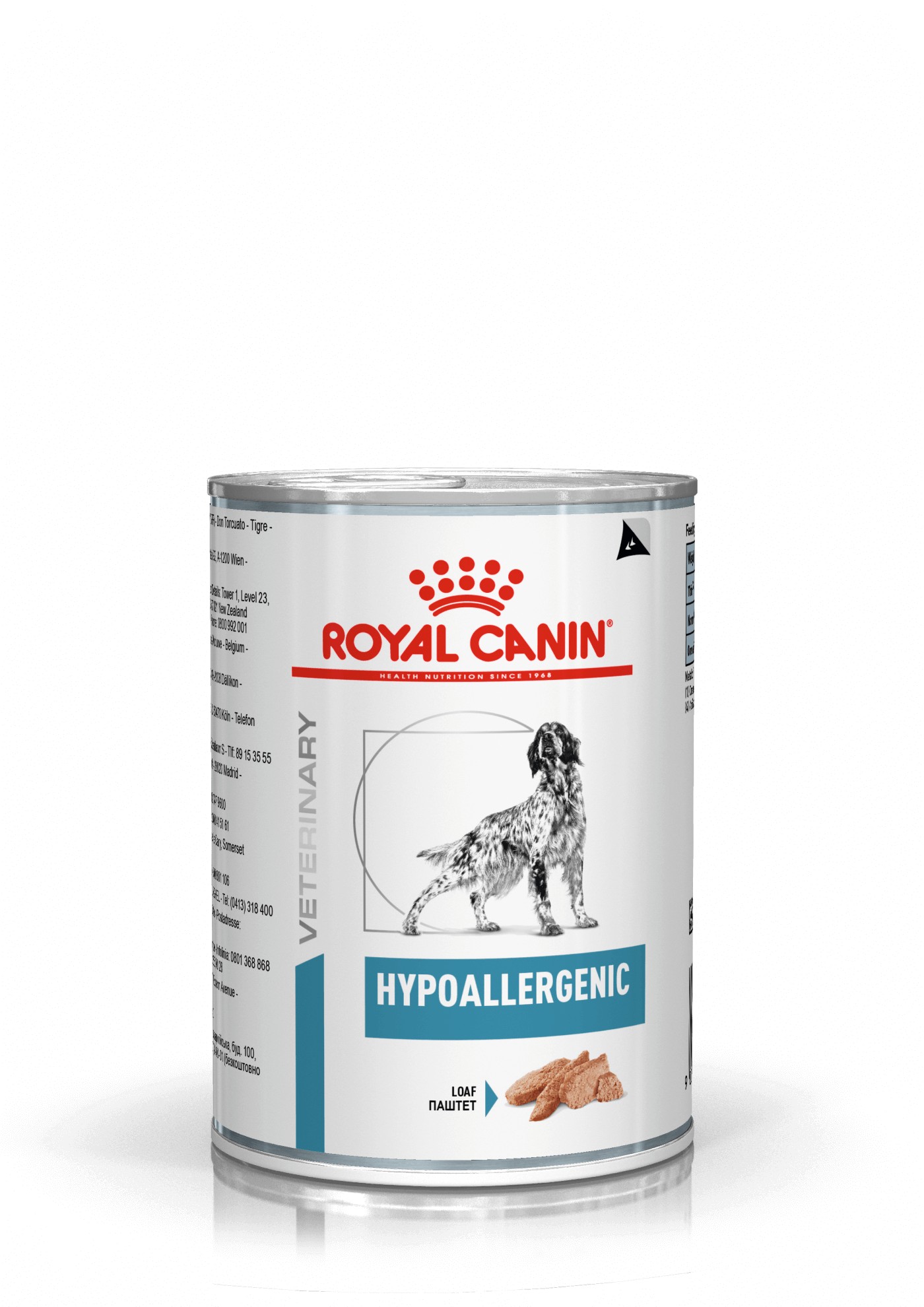 Immagine di 4 confezioni (48 x 400 g) Royal Canin Veterinary Hypoallergenic cibo umido per cane (400 g)