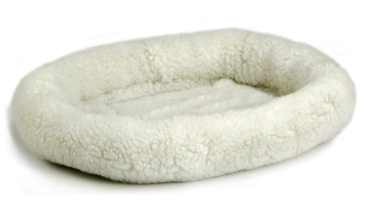 Cestino in pelle di agnello per gatti
