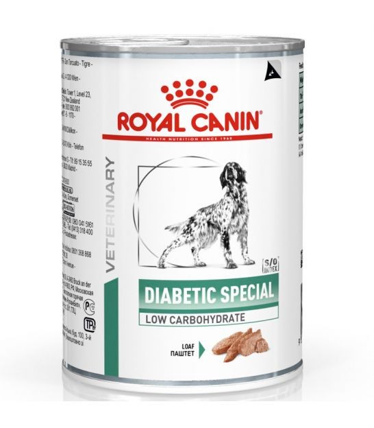 Immagine di 4 confezioni (48 x 410 g) Royal Canin Veterinary Diabetic Special cibo umido per cane