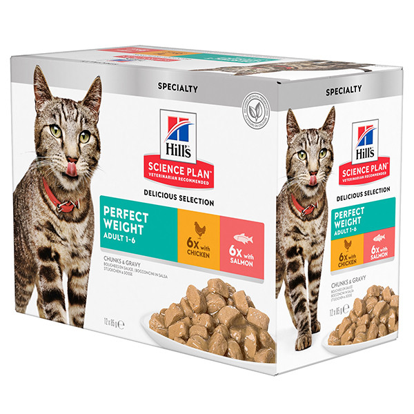 Hill’s Adult Perfect Weight combi pollo e salmone per gatto