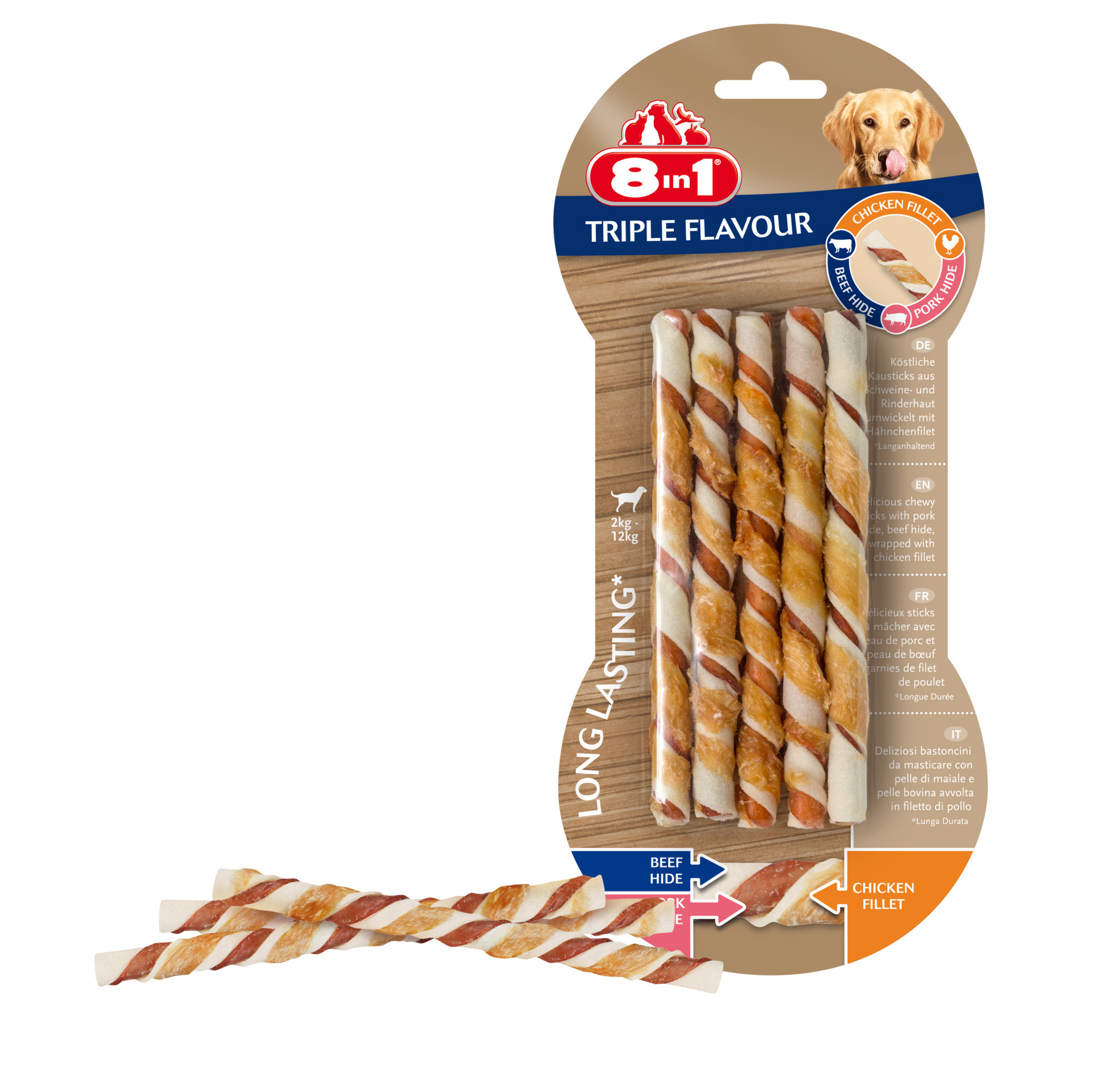 8in1 Triple Flavour sticks hondensnacks