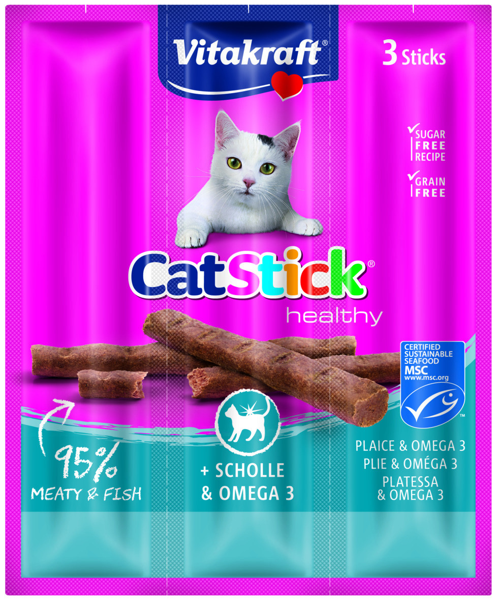 Vitakraft Catstick Healthy platessa & omega-3 snack per gatto