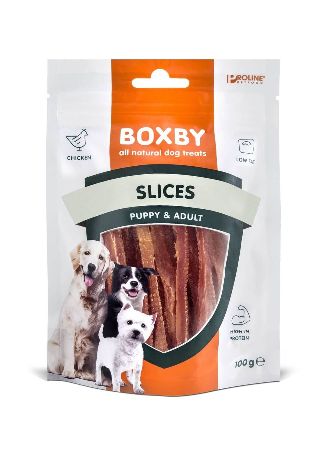 Immagine di 100 g Boxby Slices Strisce di Pollo per cane