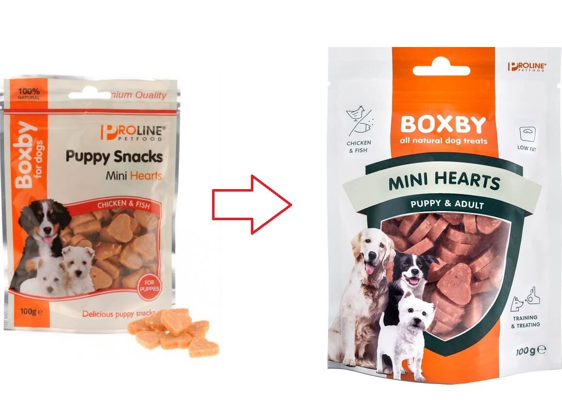 Boxby Mini Hearts snack per cane