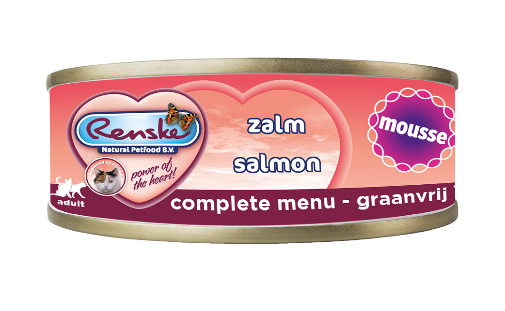 Renske Grain Free mousse con salmone cibo umido per gatti (lattine)