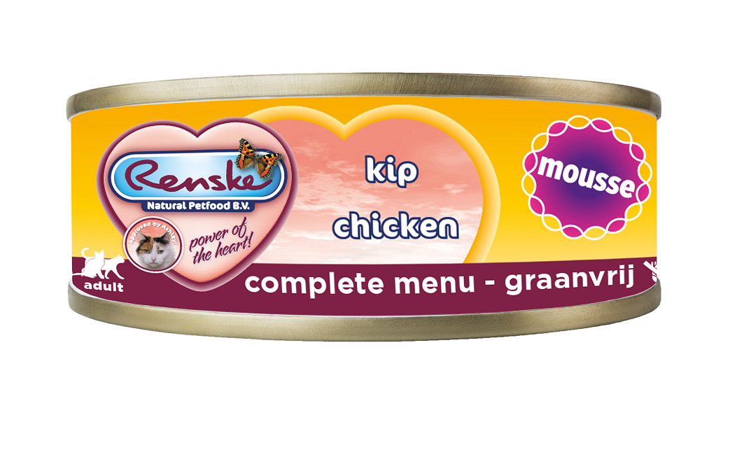 Renske Grain Free mousse con pollo cibo umido per gatti (lattine)