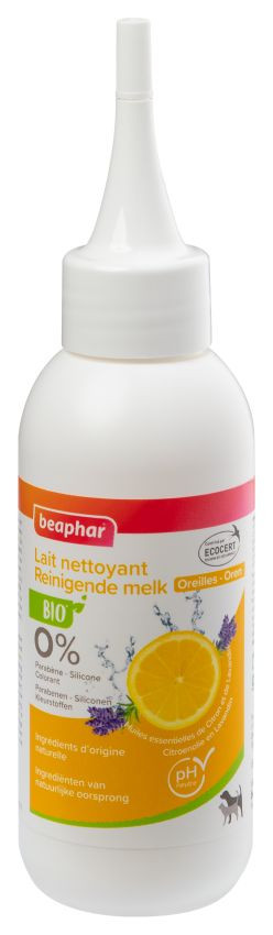 Immagine di 100 ml Beaphar Bio latte detergente per le orecchie per cani e gatti