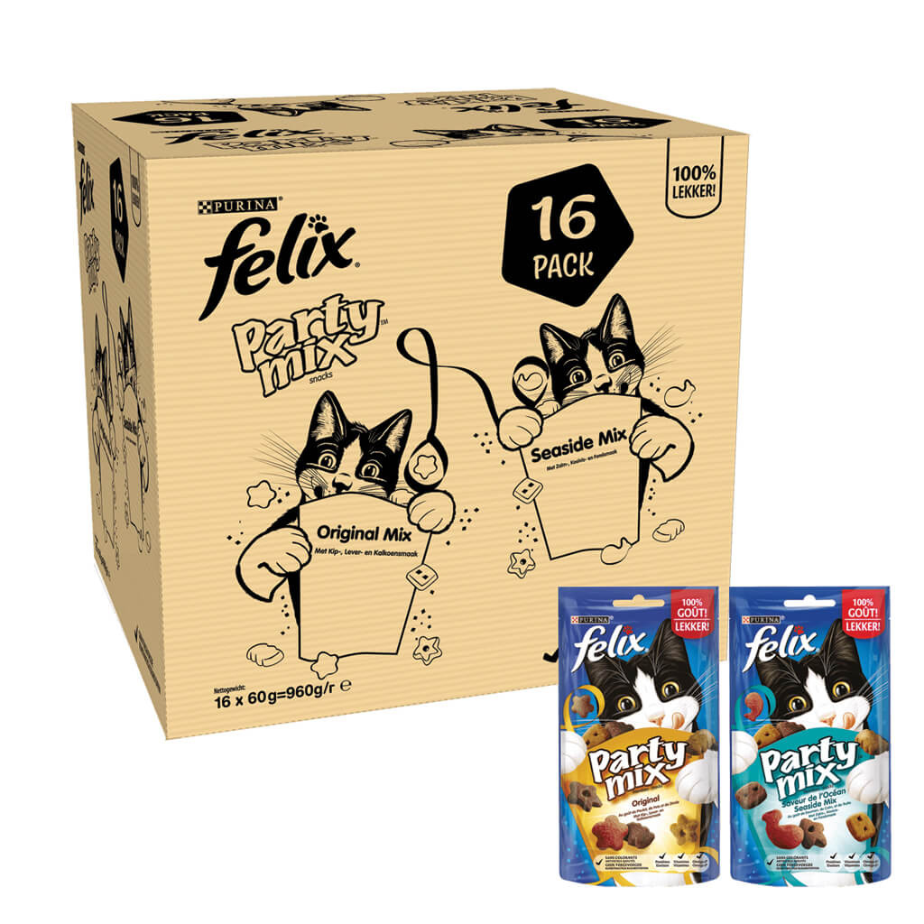 Felix Party Mix Original / Seaside kattensnoep 60g