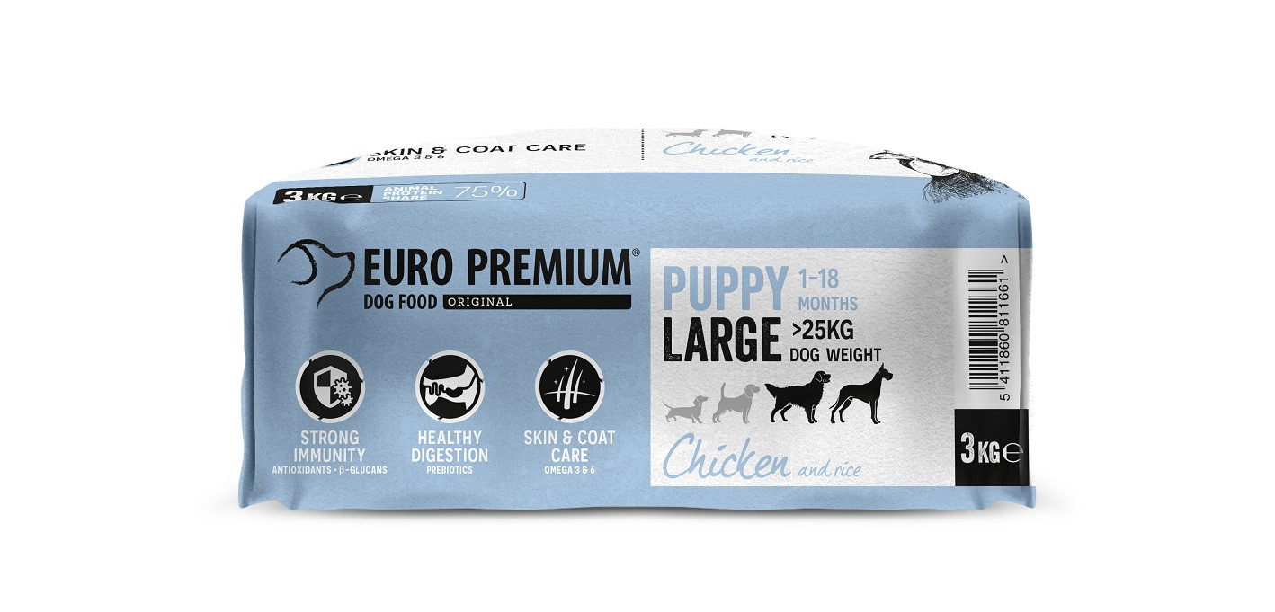 Euro Premium Puppy Large al pollo e riso per cane