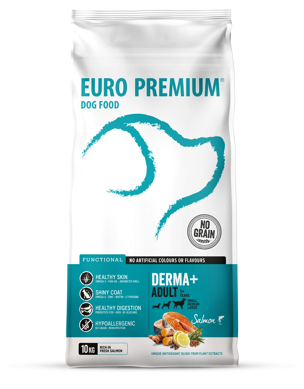 Euro Premium Grainfree Adult Derma+ al salmone con patate per cane