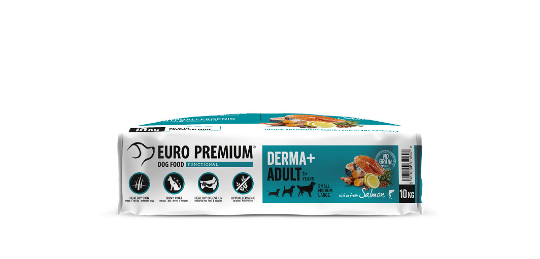 Euro Premium Grainfree Adult Derma+ al salmone con patate per cane