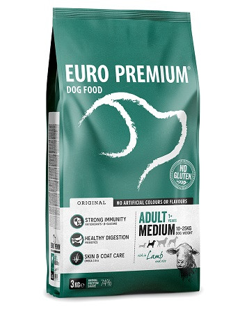 Euro Premium Adult Medium con agnello e riso per cane