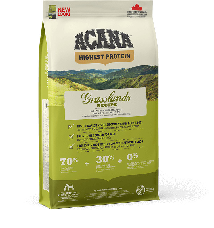 Acana Highest Protein Grasslands per cane