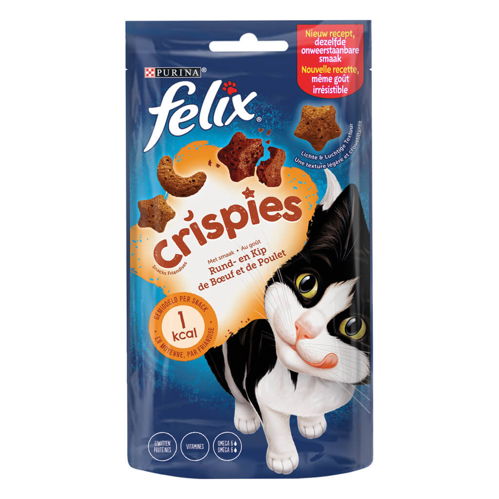 Felix Crispies Manzo & Pollo snacks per gatto 45 g