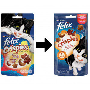 Felix Crispies Manzo & Pollo snacks per gatto 45 g