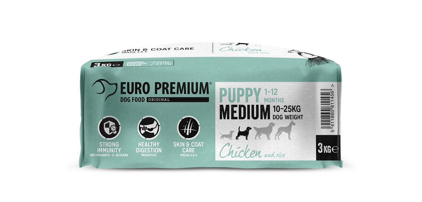 Euro Premium Puppy Medium al pollo e riso per cucciolo