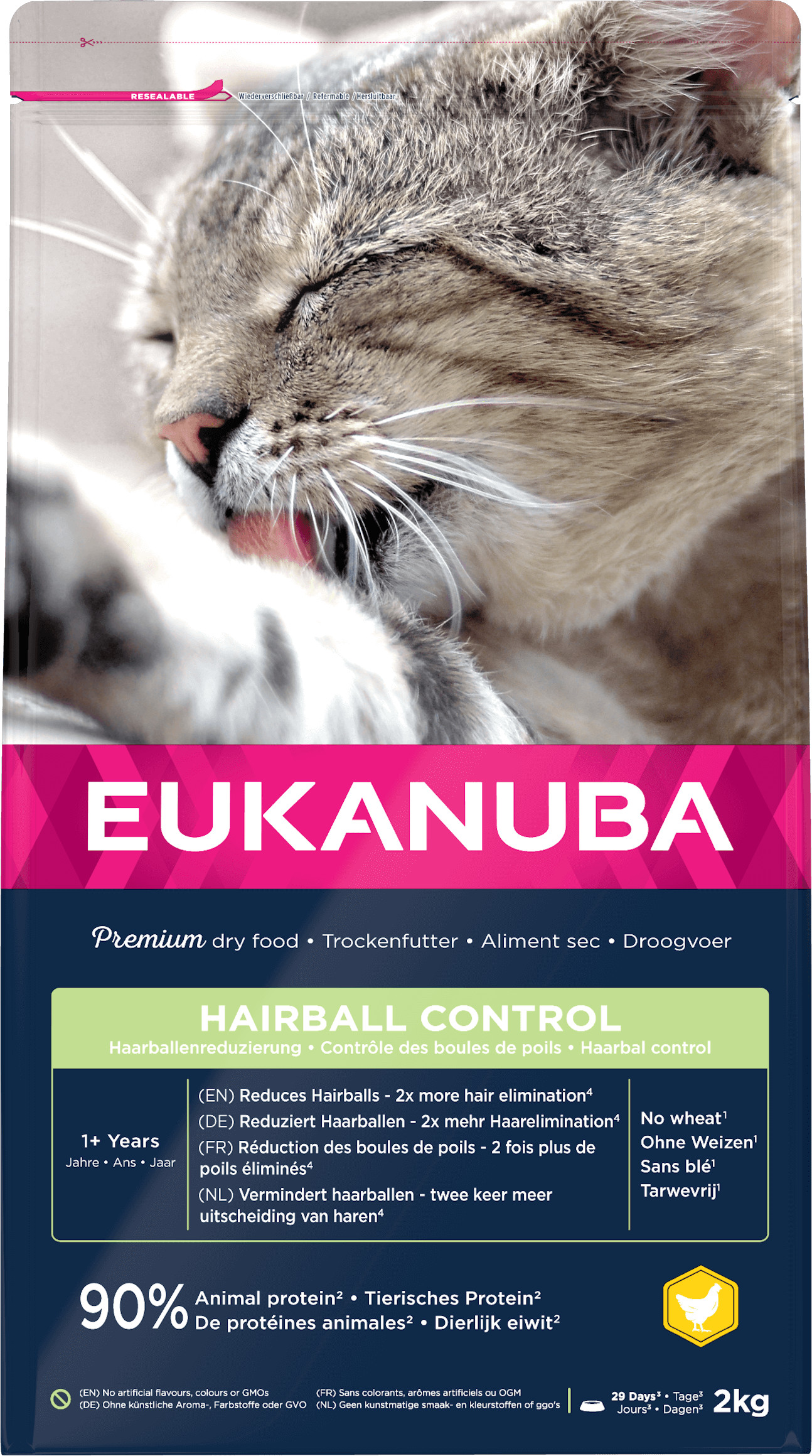 Eukanuba Adult Hairball Control (Boli di pelo) al pollo per gatto