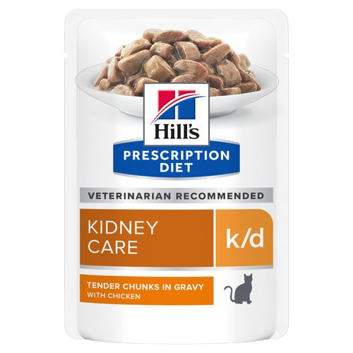 Hill's Prescription Diet K/D Kidney Care con pollo cibo umido per gatti (bustine)