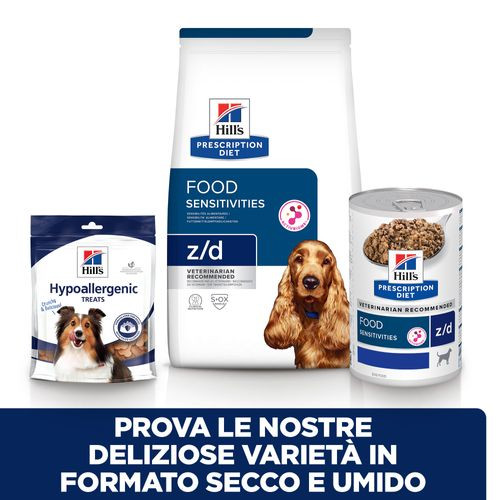 Hill's Prescription Z/D Food Sensitivities per cane scatolette 370g