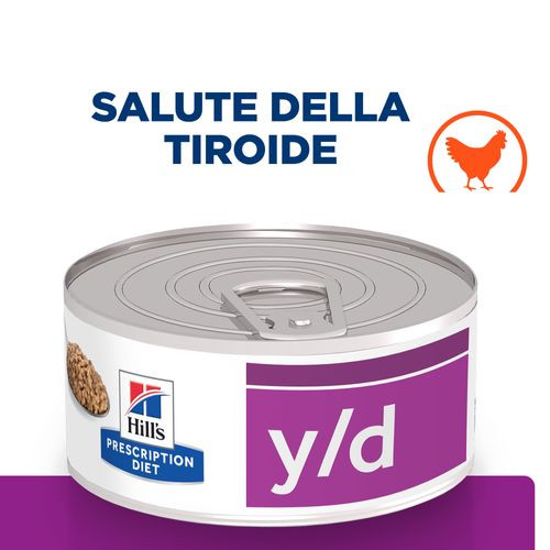 Hill's Prescription Diet Y/D Thyroid Care cibo umido per gatti (lattine)