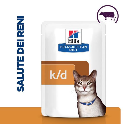 Hill's Prescription Diet K/D con manzo per gatto (bustine 85 g)