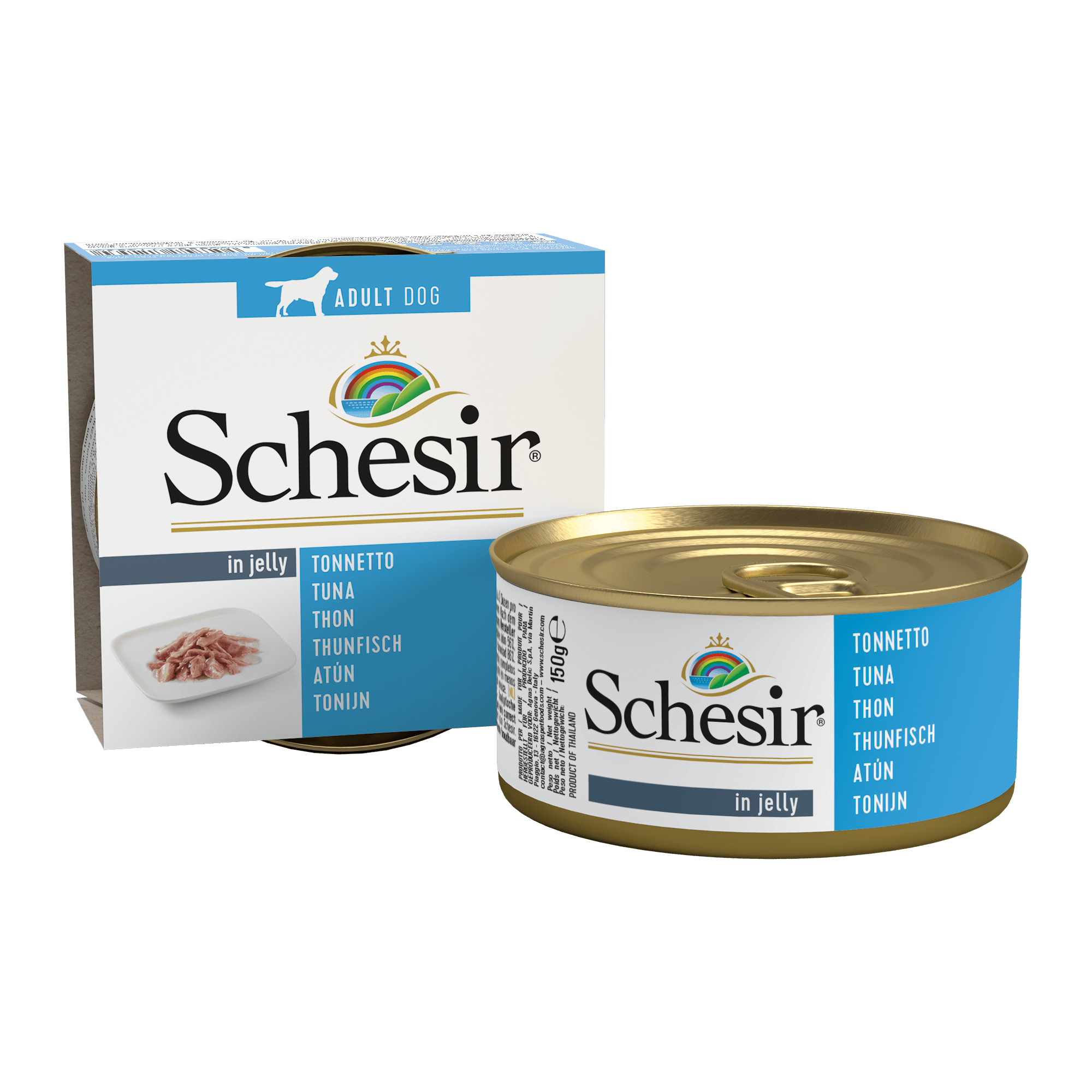 Schesir tonnetto (gelatina) cibo umido per cani (lattina)