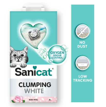 Sanicat Clumping White Rose Petal kattengrit