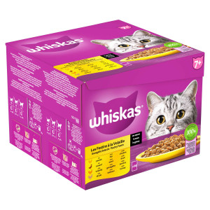 Whiskas 7+ Gevogelte Selectie in saus maaltijdzakjes multipack  (24 x 85g)