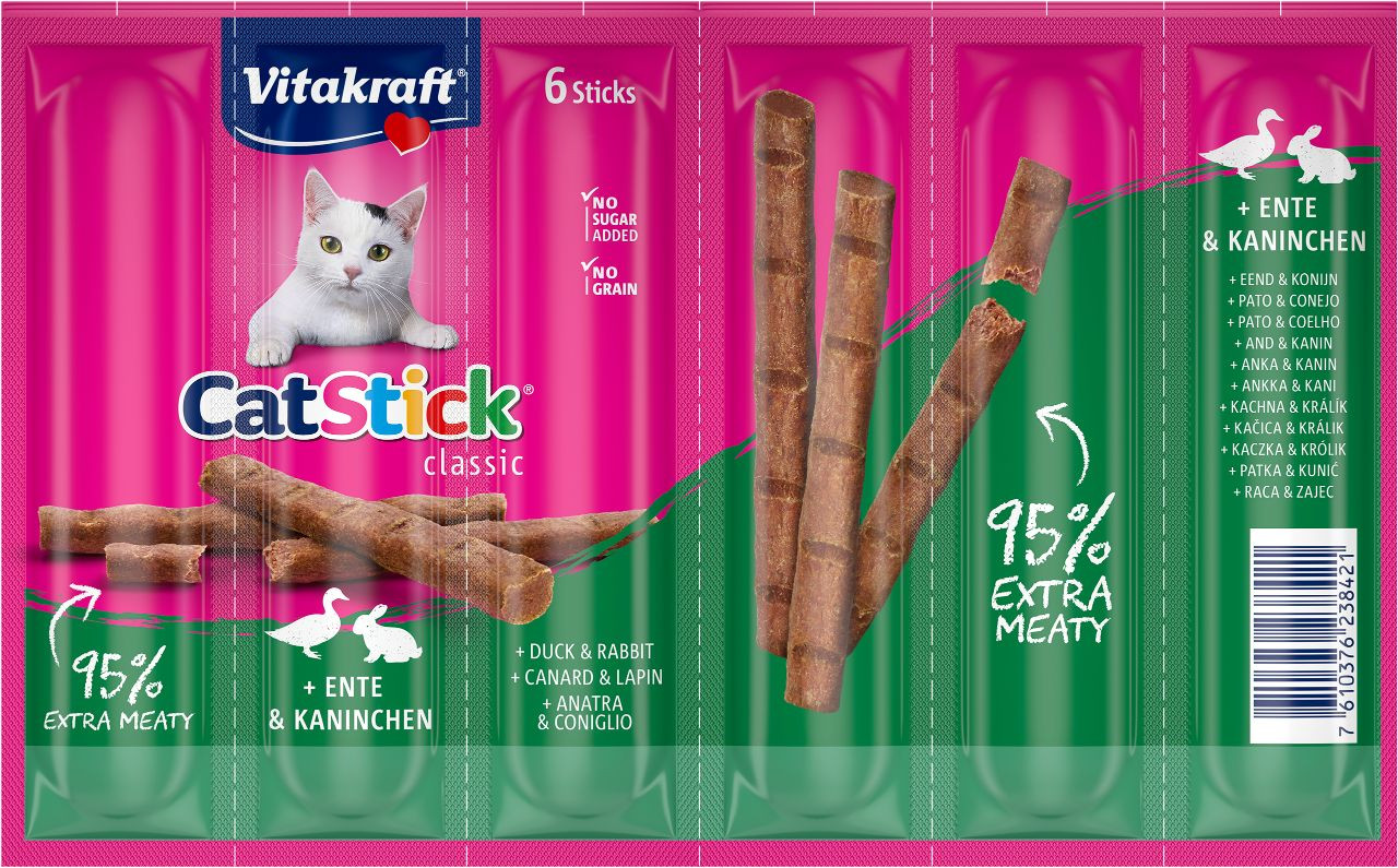 Vitakraft Catstick Classic con anatra & coniglio snack per gatto