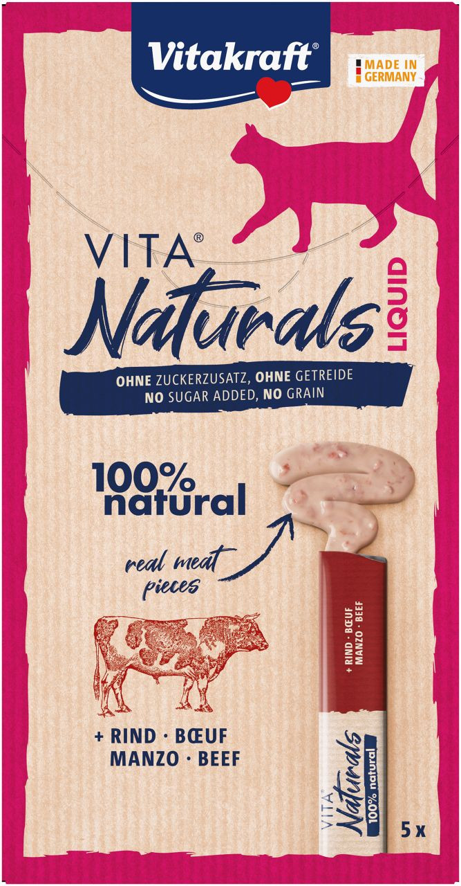 Immagine di 1 confezione Vitakraft Vita Naturals Liquid snack con manzo per gatto (5 st.)