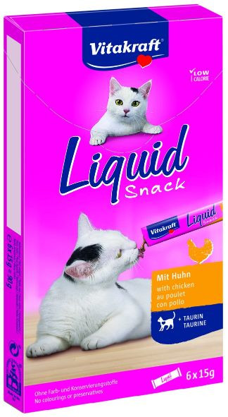 Immagine di 1 confezione Vitakraft Liquid Snacks con pollo per gatto (6x15g)