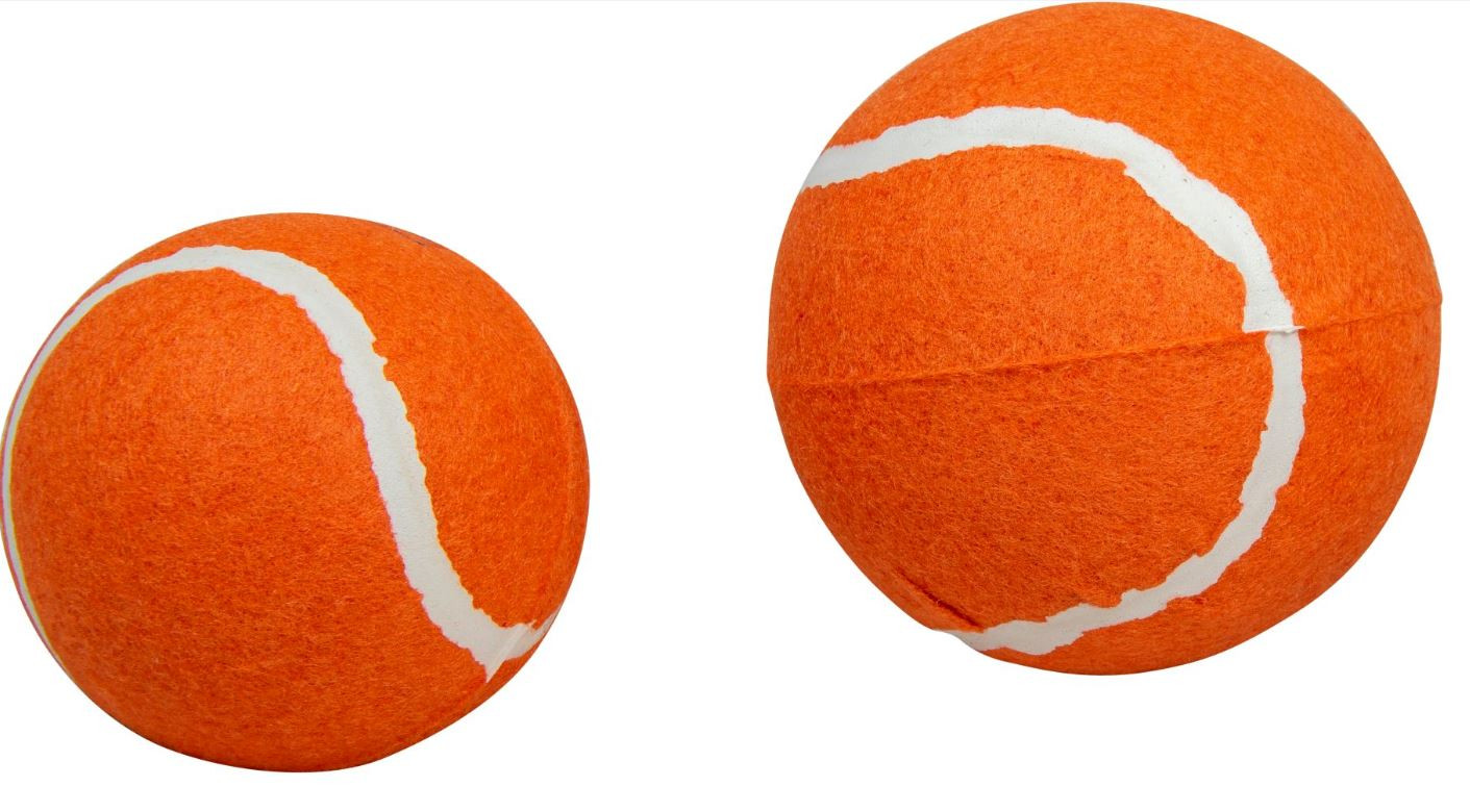 Immagine di 10 cm - 3 pezzi Palla da tennis arancione per cane