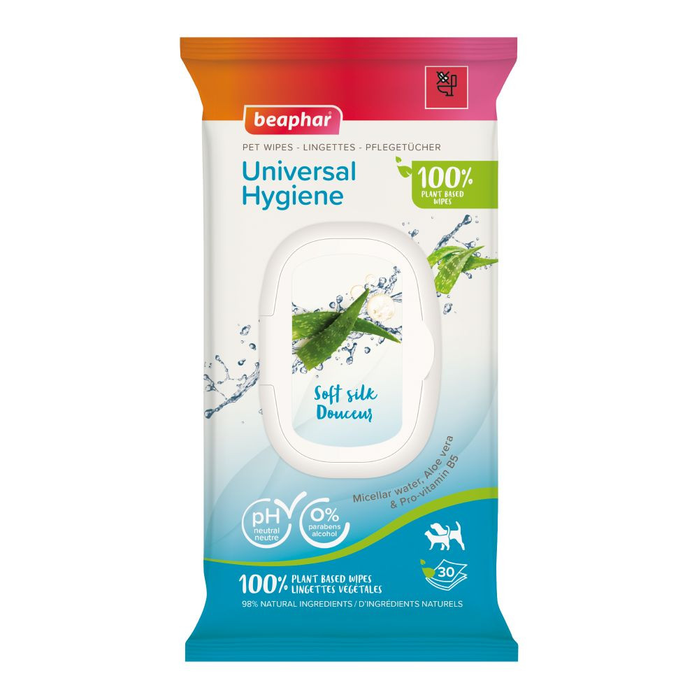 Immagine di 10 confezioni Beaphar Universal Hygiene salviette umidificate (30 st)