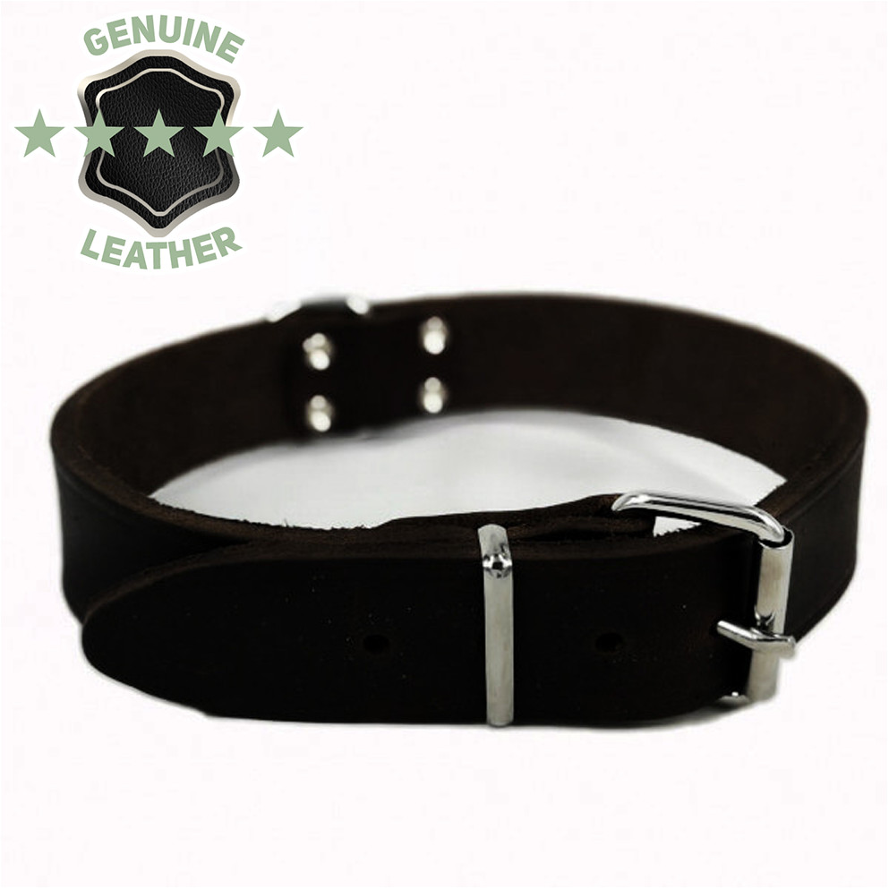 Leren Halsband Zwart