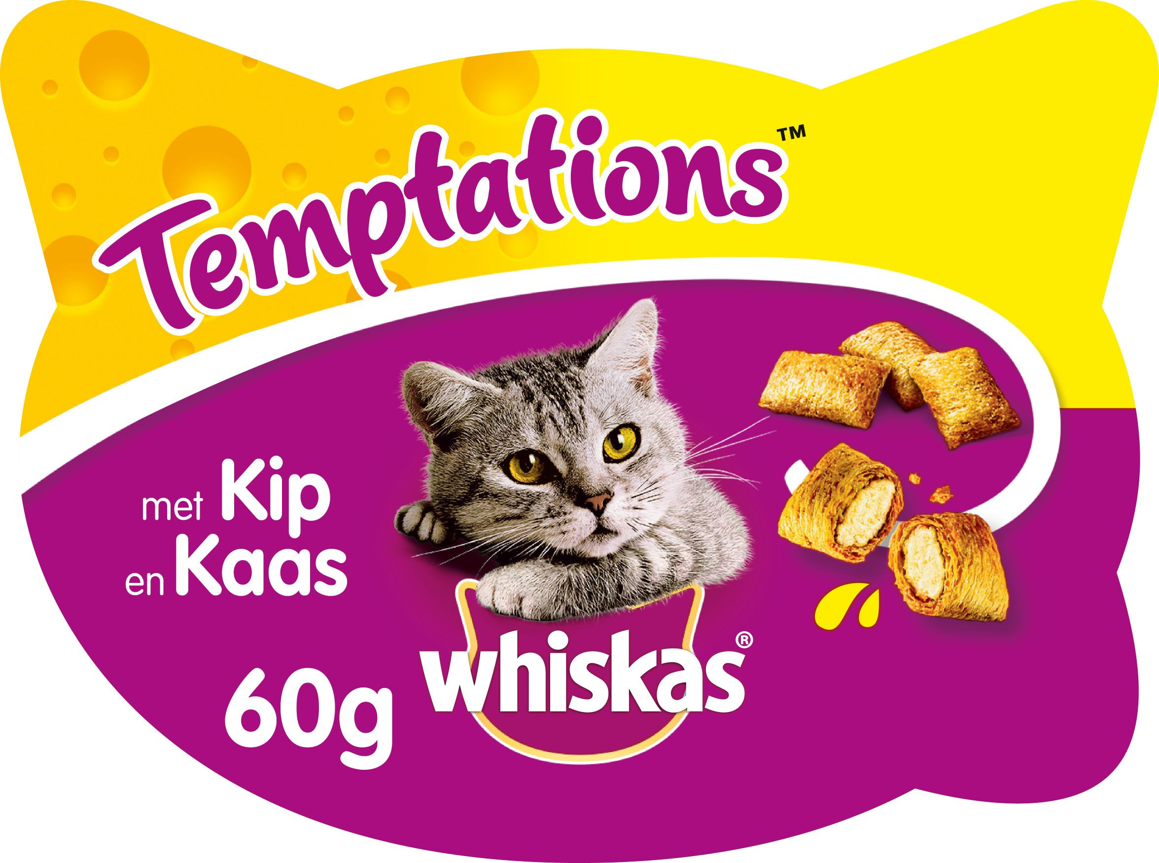 Whiskas Temptations Pollo & Formaggio per gatto