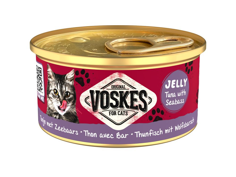 Voskes Jelly tonijn met zeebaars natvoer kat (24x85 g)