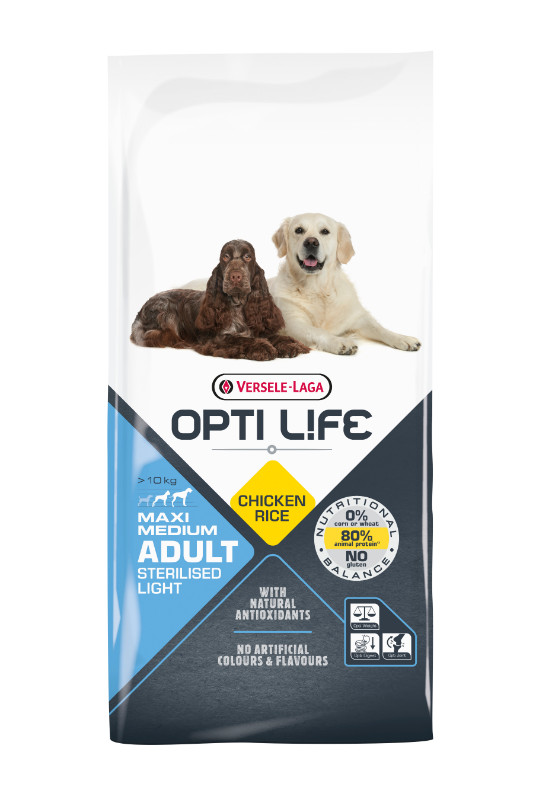 Opti Life Adult Sterilised Light Medium/Maxi per cane