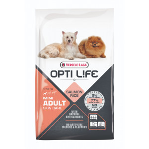 Opti Life Skin Care Adult Mini Cane, con salmone e riso