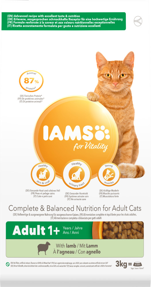 Iams For Vitality Adult Lam kattenvoer