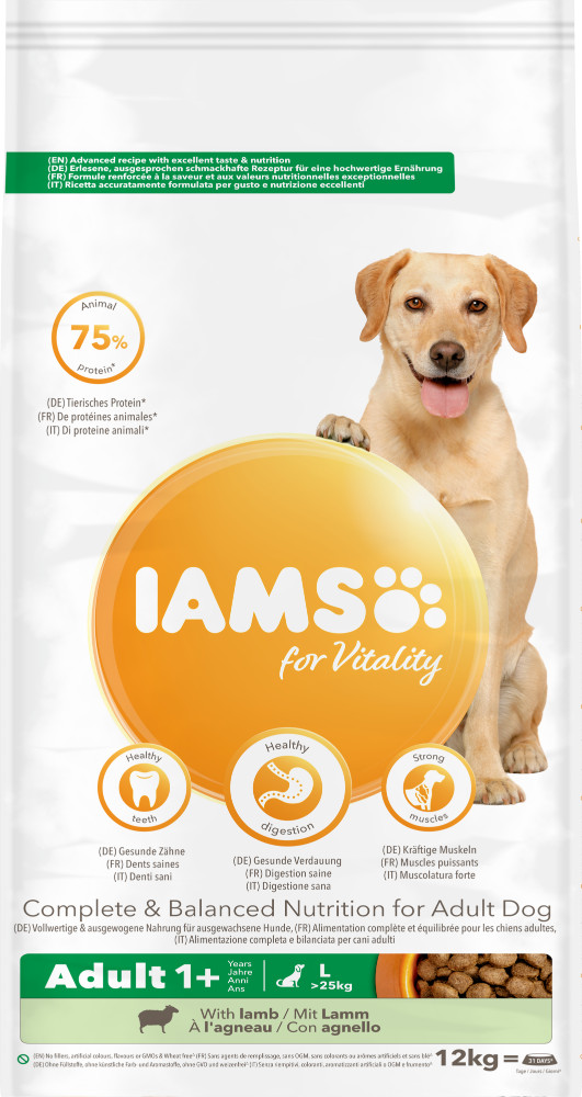 Iams for Vitality Adult Large Lam hondenvoer
