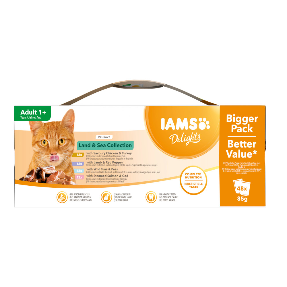 Iams Delights Land & Sea Collection 48 x 85 gr Gatto