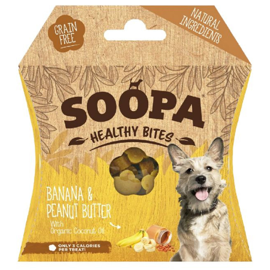 Soopa Bites met banaan & pindakaasmaak hondensnack (50 gram)